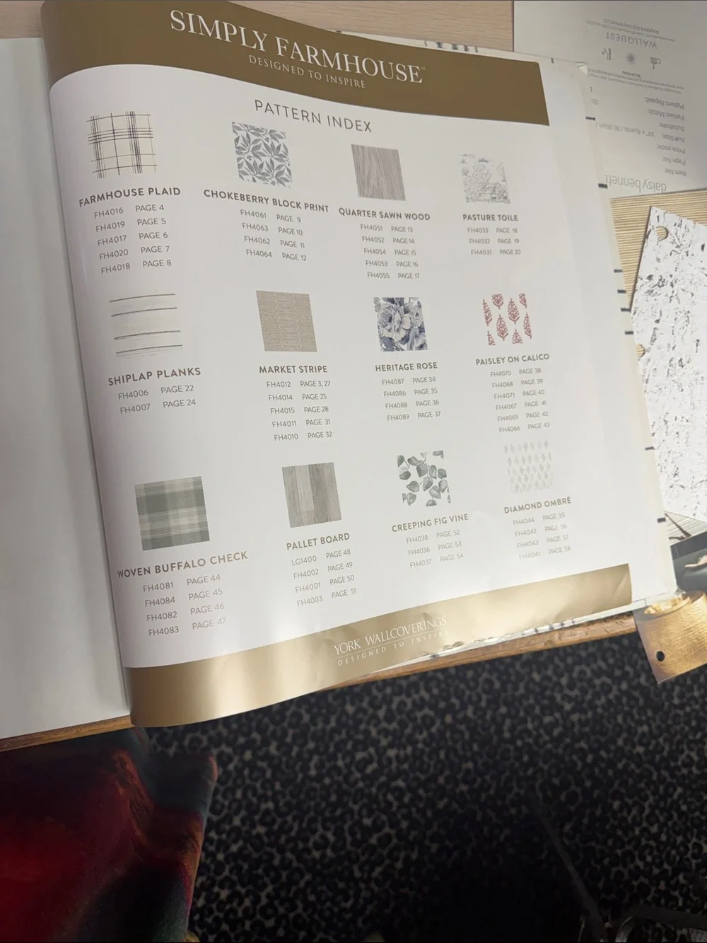 Simply Farmhouse Wallcoverings Sample Book - Cream and Black